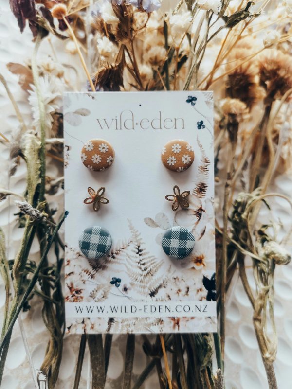 Cottage Core Studs Singapore wild eden handmade polymer clay earrings handmade jewellery new zealand cottage core spring winter summer cute earrings