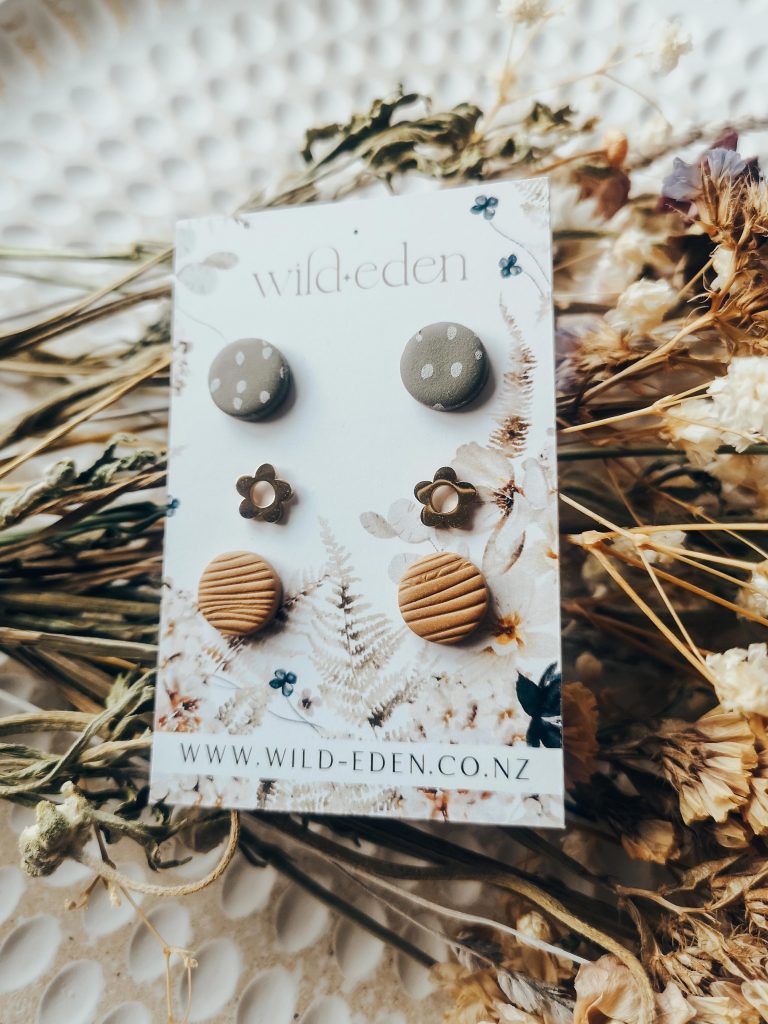 Wildflower Earrings New Zealand wild eden handmade polymer clay earrings handmade jewellery new zealand cottage core spring winter summer cute earrings