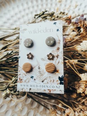 Wildflower Earrings New Zealand wild eden handmade polymer clay earrings handmade jewellery new zealand cottage core spring winter summer cute earrings