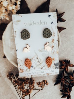wild eden handmade polymer clay earrings handmade jewellery new zealand cottage core spring winter summer cute earrings